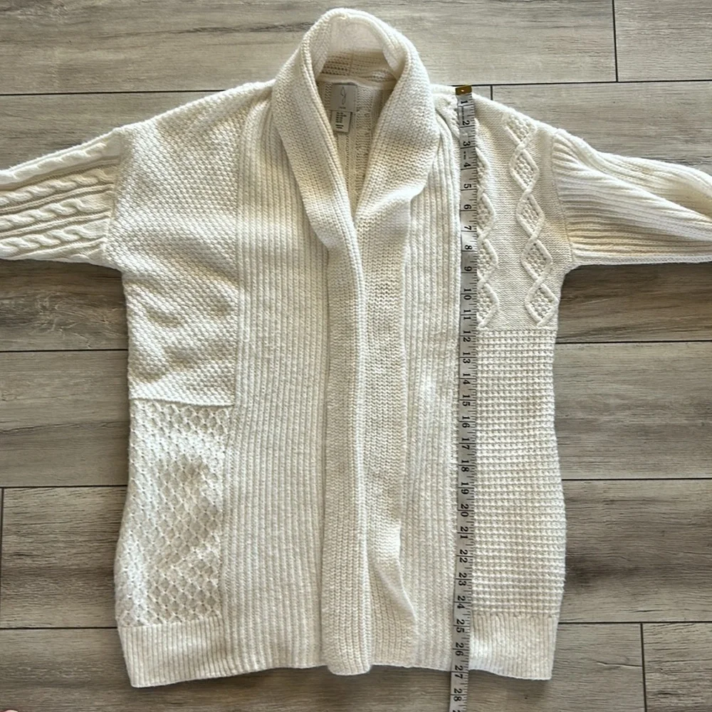 Joie size XS cable knit collared open front cardigan